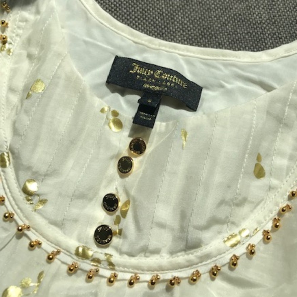 Juicy Couture Cream/Gold Cotton Dress (Size S)